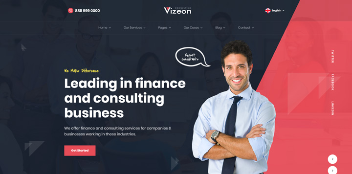 Vizeon-商务咨询HTML模板(图1)